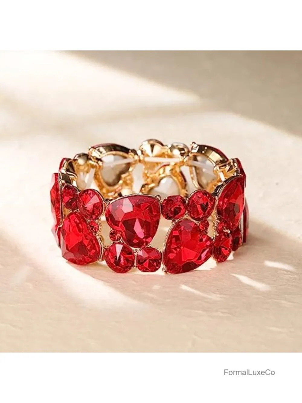 Marquise Wedding Bracelet Brides Bridesmaid Austrian Crystal Art Deco Stretch